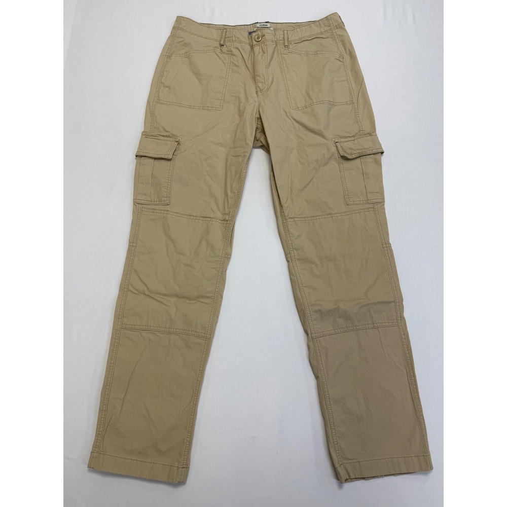 L.L. Bean Favorite Fit Cargo Pants Khaki Women's Size 16 MT Relaxed Fit Utility
